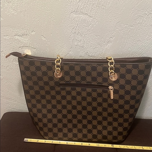 # 0491- Montana West Black and Brown Checkered Tote - Picture 5 of 7